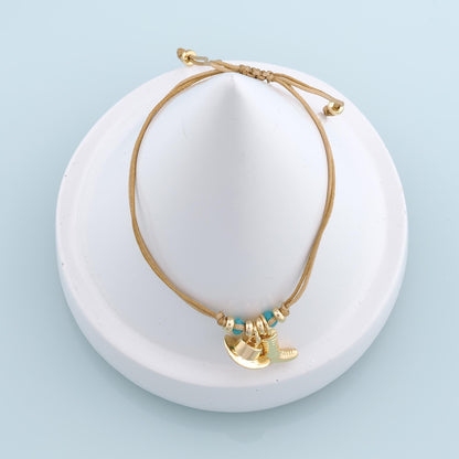 Gold Adjustable Braided Rope,18K Gold Filled Hat Boots Bracelet,Finished Bracelets,Bracelets for Jewelry Making