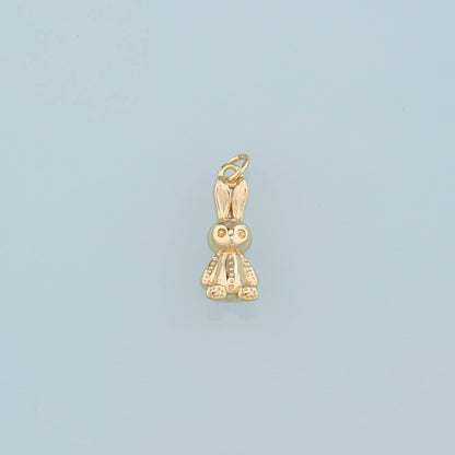 Gold Rabbit Charms,18K Gold Filled Rabbit Pendant,Animal Charm Bracelet Necklace for DIY Jewelry Making Supply