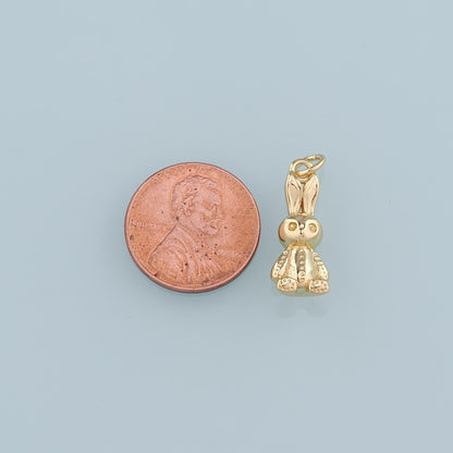 Gold Rabbit Charms,18K Gold Filled Rabbit Pendant,Animal Charm Bracelet Necklace for DIY Jewelry Making Supply