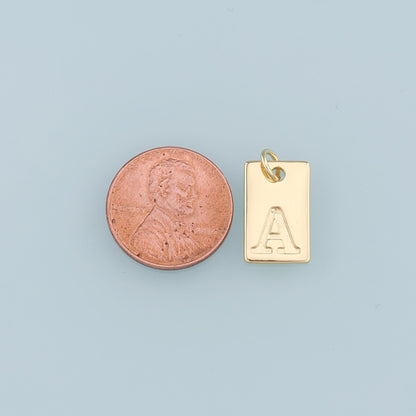 Gold letter Charms,18K Gold Filled letter Pendant,Initial Charm Bracelet Necklace for DIY Jewelry Making Supply