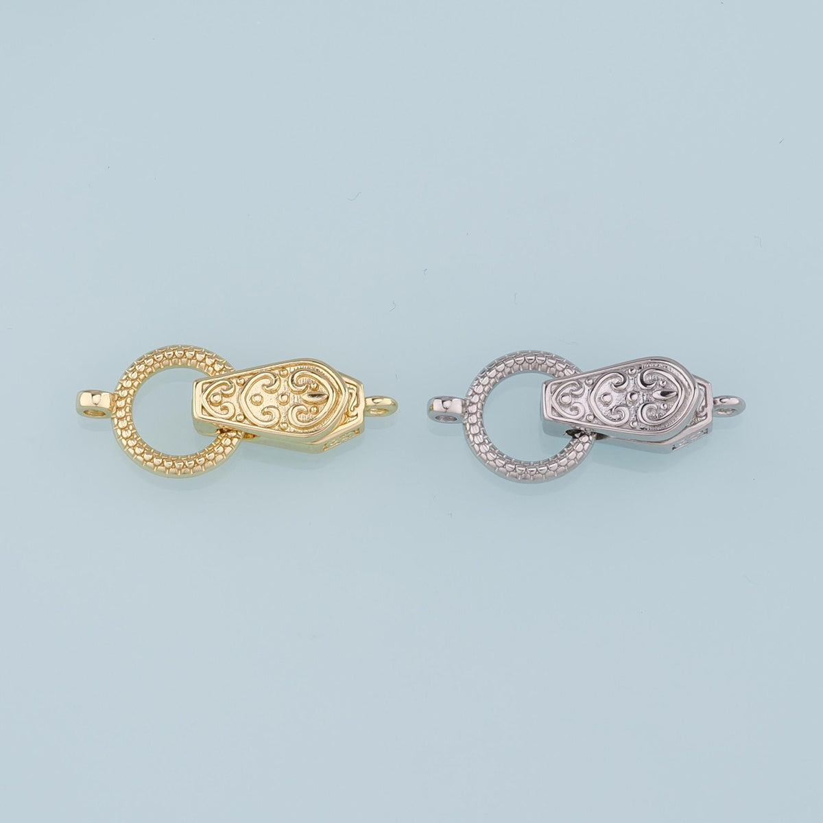 18K Gold Filled Round Clasp,Carabiner Lock Connector,Magnetic clasp for DIY Jewelry Finding Necklace Bracelet