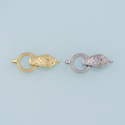 18K Gold Filled Round Clasp,Carabiner Lock Connector,Magnetic clasp for DIY Jewelry Finding Necklace Bracelet
