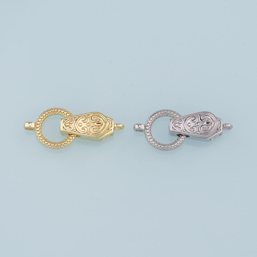 18K Gold Filled Round Clasp,Carabiner Lock Connector,Magnetic clasp for DIY Jewelry Finding Necklace Bracelet