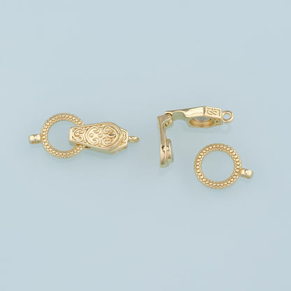 18K Gold Filled Round Clasp,Carabiner Lock Connector,Magnetic clasp for DIY Jewelry Finding Necklace Bracelet