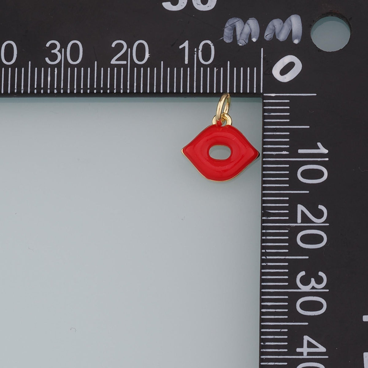 18K Gold Filled Lips Pendant,Enamel Lips Charm Bracelet Necklace for DIY Jewelry Making Supply