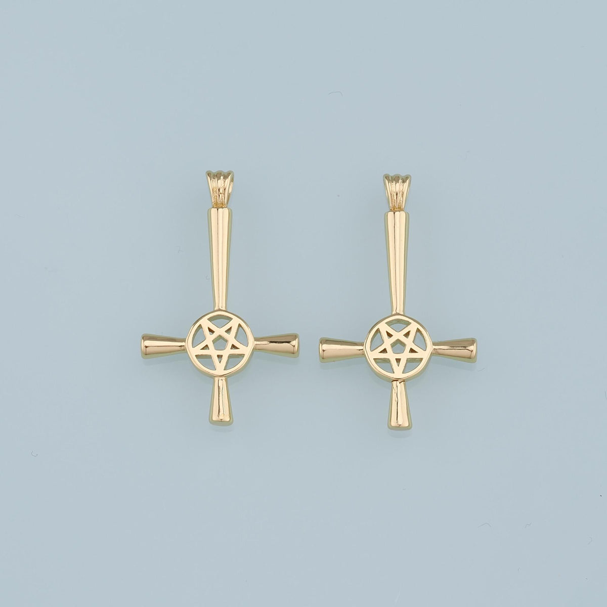 18K Gold Filled Cross Charm Pendant for Jewelry Making