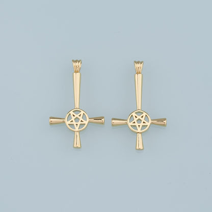 18K Gold Filled Cross Charm Pendant for Jewelry Making