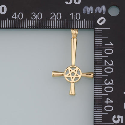 18K Gold Filled Cross Charm Pendant for Jewelry Making