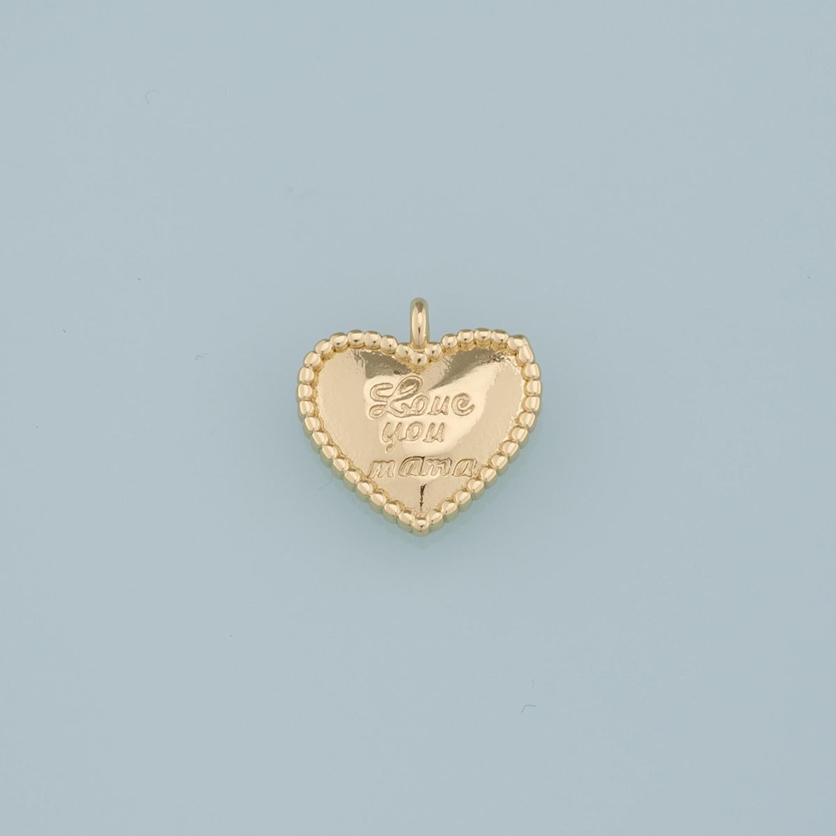 18K Gold Filled Heart Pendant,Heart Charm Bracelet Necklace for DIY Jewelry Making Supply