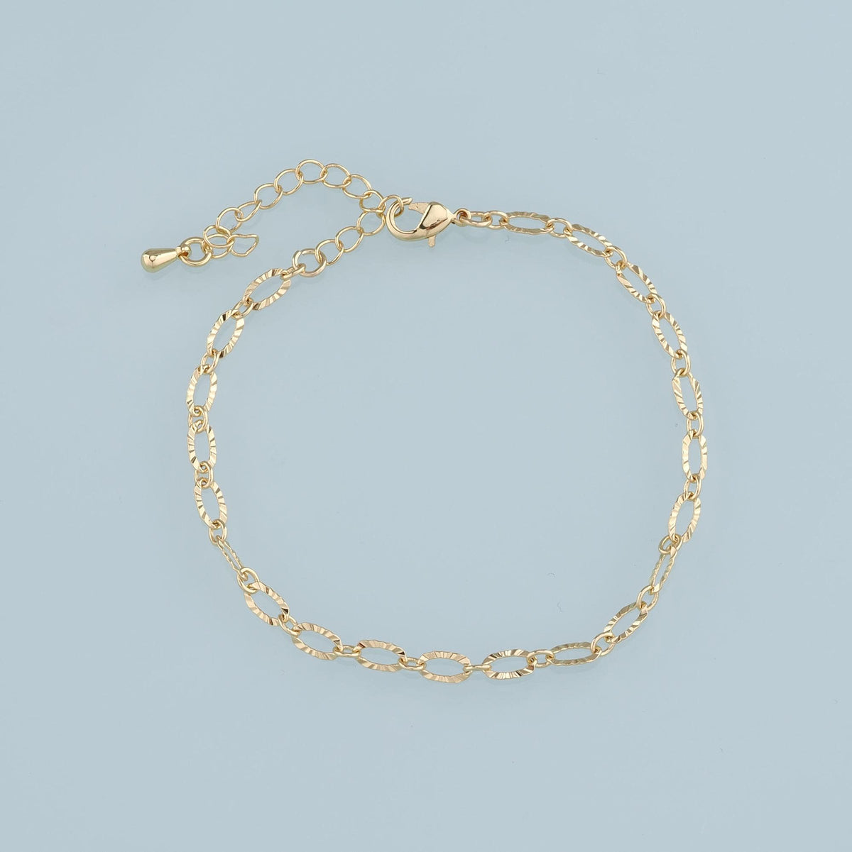 Gold Adjustable Chain,18K Gold Filled Oval Bracelet,Semi Finished Bracelets,Bracelets for Jewelry Making