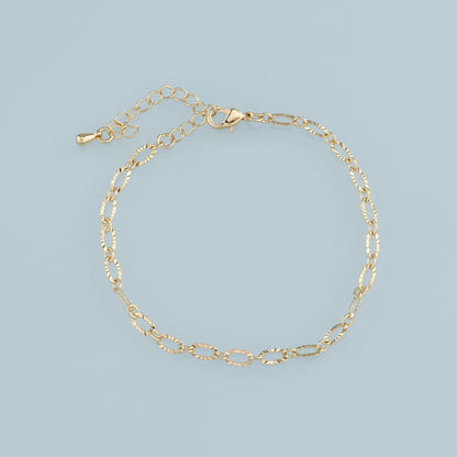 Gold Adjustable Chain,18K Gold Filled Oval Bracelet,Semi Finished Bracelets,Bracelets for Jewelry Making