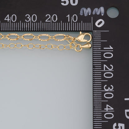 Gold Adjustable Chain,18K Gold Filled Oval Bracelet,Semi Finished Bracelets,Bracelets for Jewelry Making