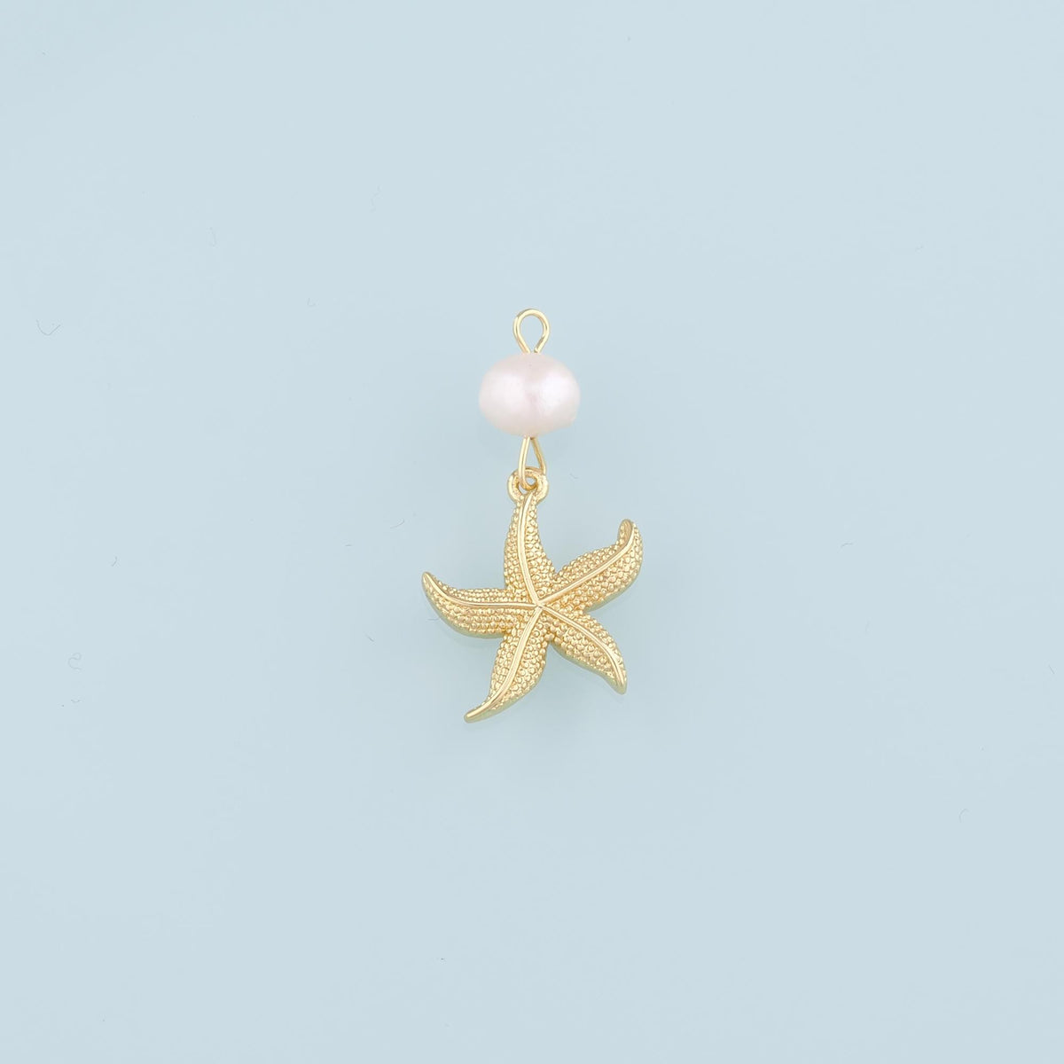 18K Gold Filled Star Pearl Charm Pendant for Jewelry Making