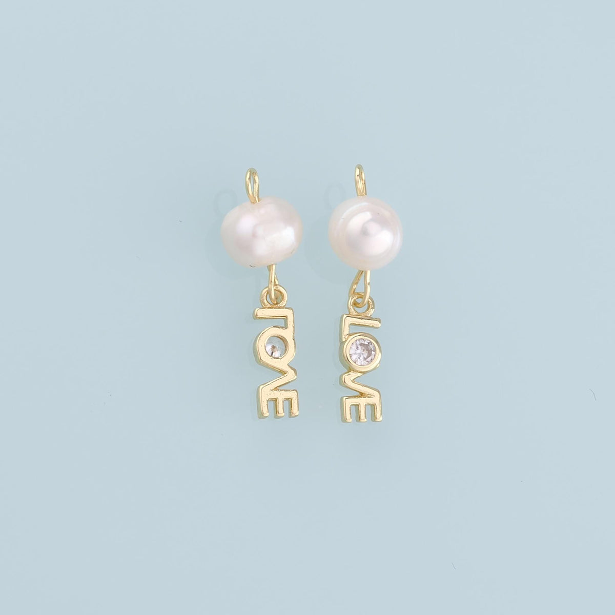 18K Gold Filled Heart Pearl Charm Pendant for Jewelry Making
