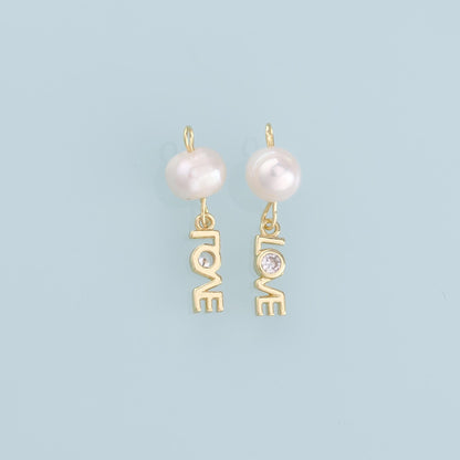 18K Gold Filled Heart Pearl Charm Pendant for Jewelry Making