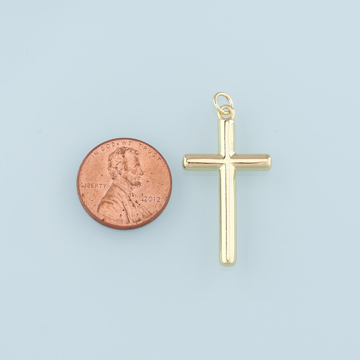 18K Gold Filled Cross Charm Pendant for Jewelry Making
