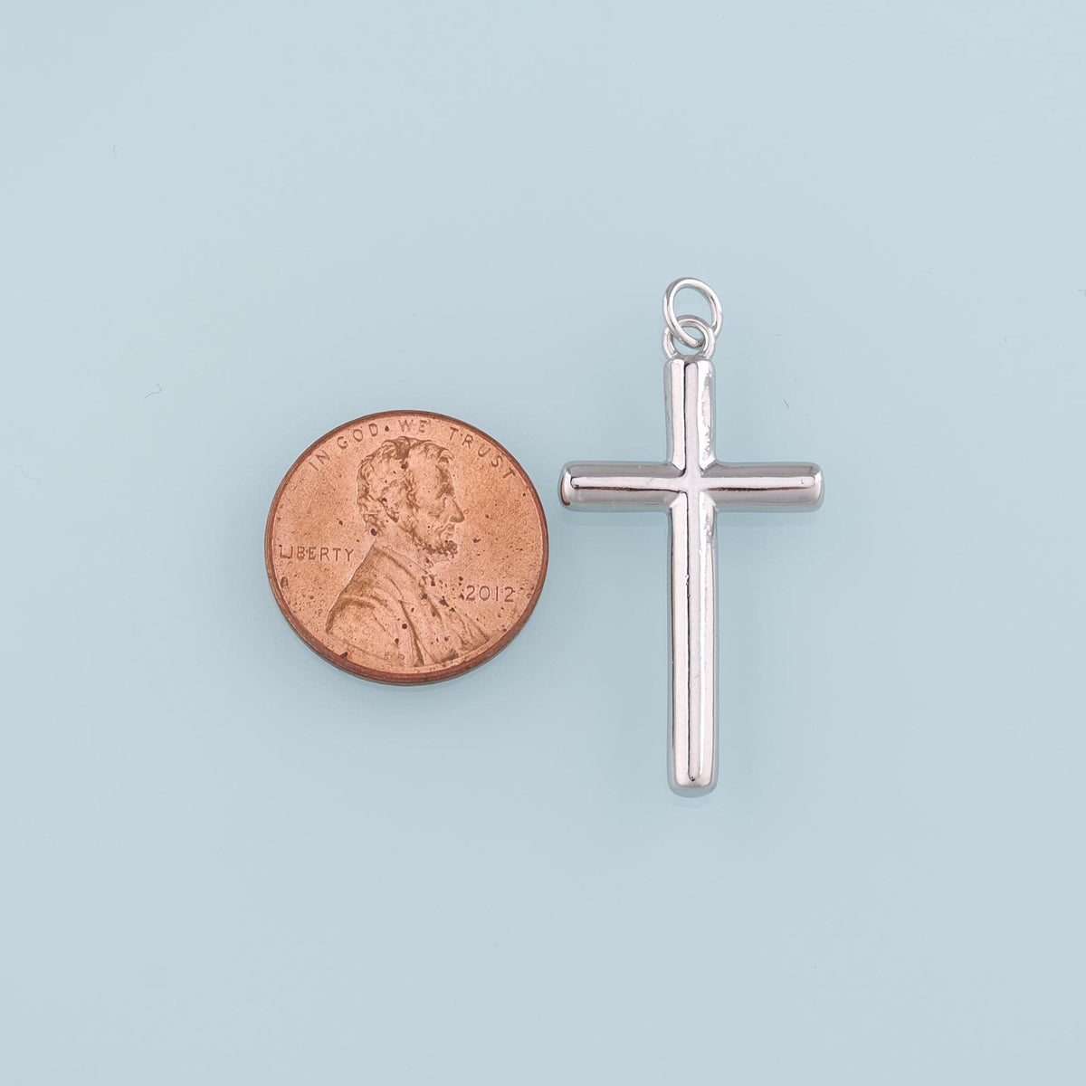18K Gold Filled Cross Charm Pendant for Jewelry Making
