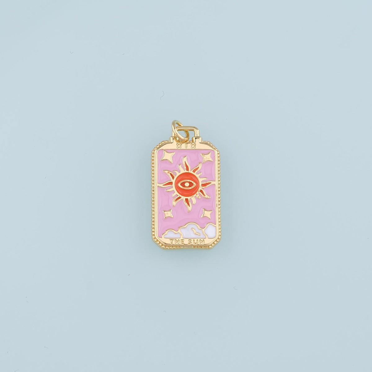 18K Gold Filled Evil Eye Enamel Charm Pendant for Jewelry Making
