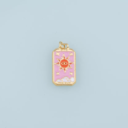 18K Gold Filled Evil Eye Enamel Charm Pendant for Jewelry Making