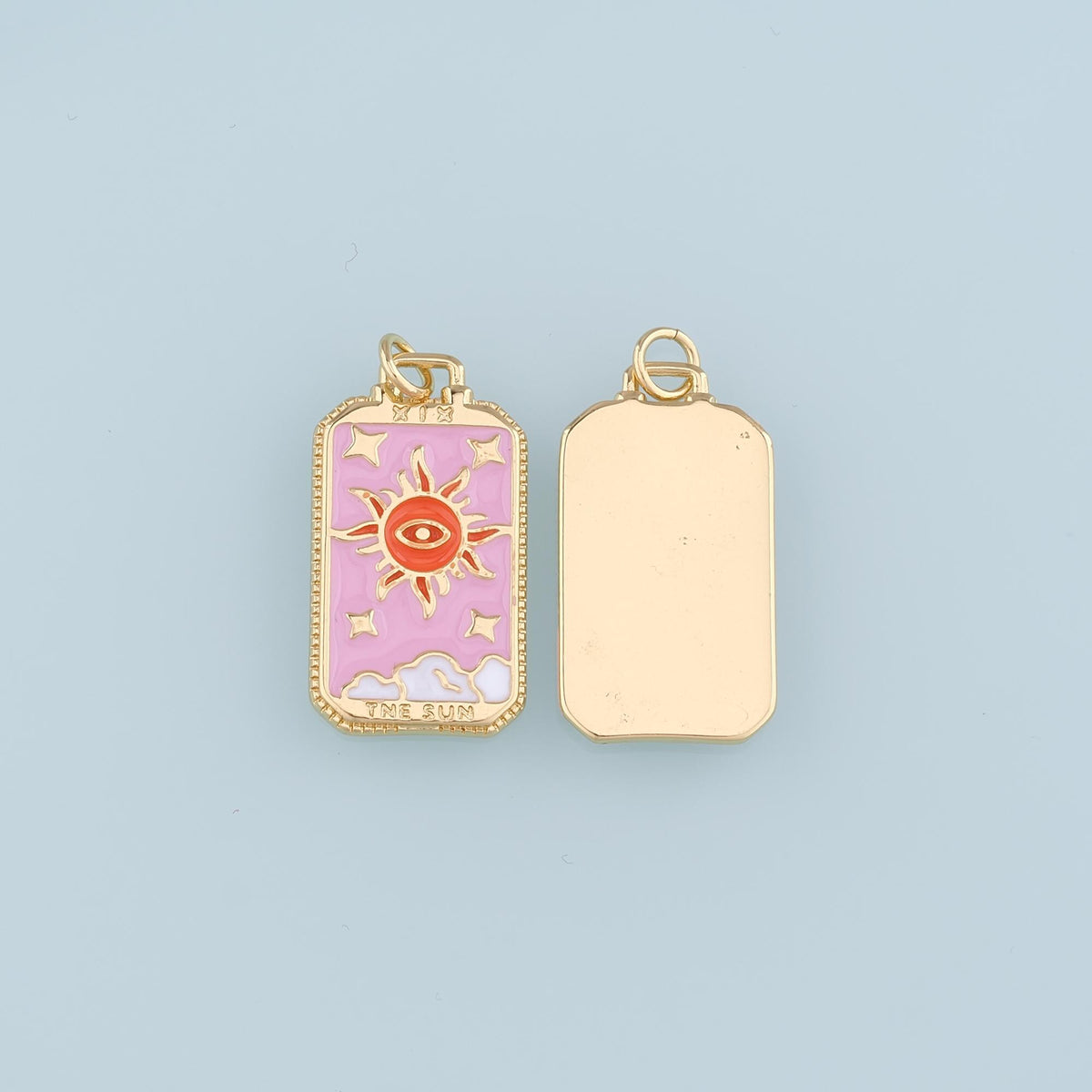 18K Gold Filled Evil Eye Enamel Charm Pendant for Jewelry Making
