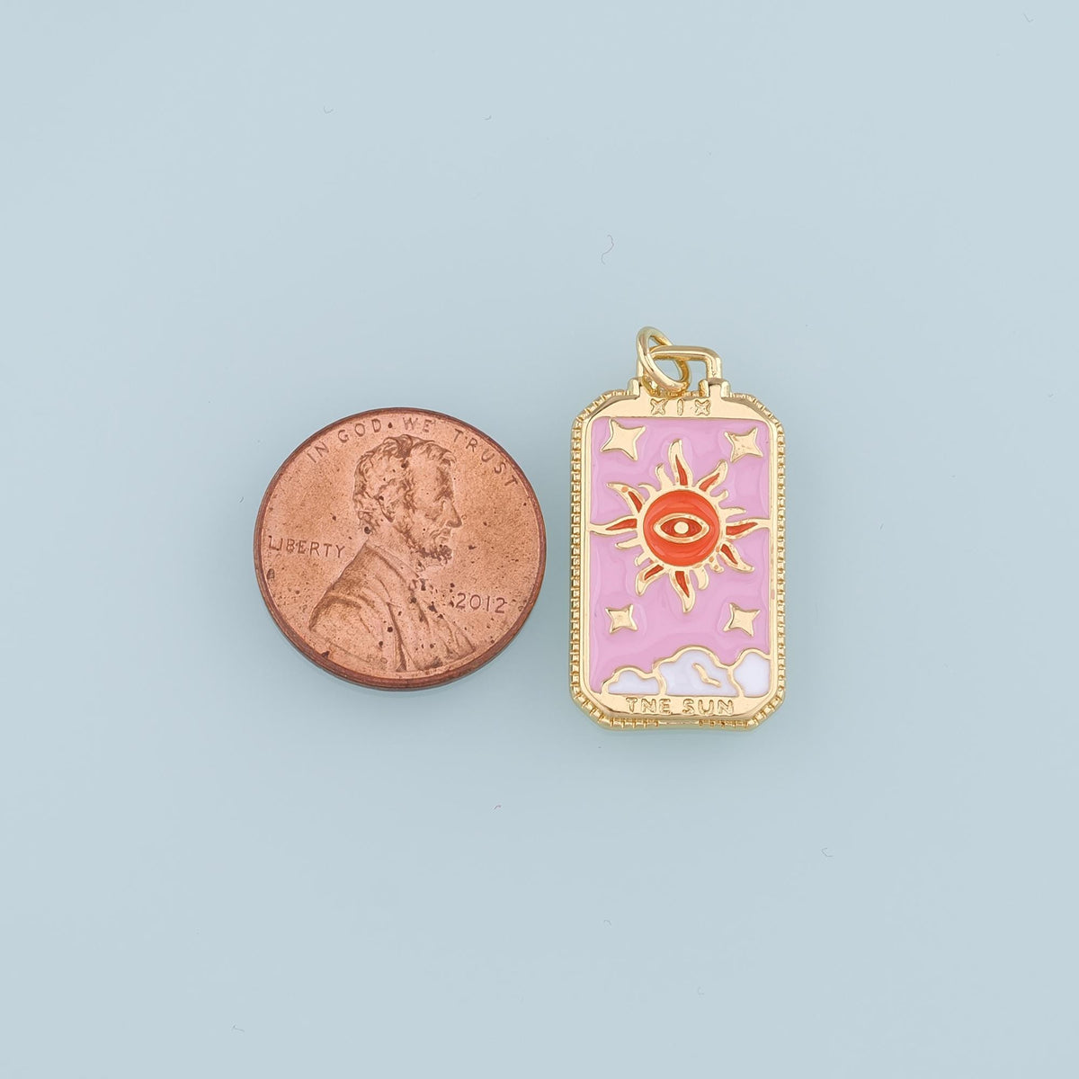 18K Gold Filled Evil Eye Enamel Charm Pendant for Jewelry Making
