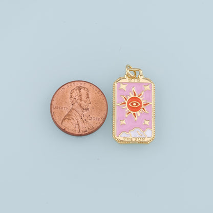 18K Gold Filled Evil Eye Enamel Charm Pendant for Jewelry Making