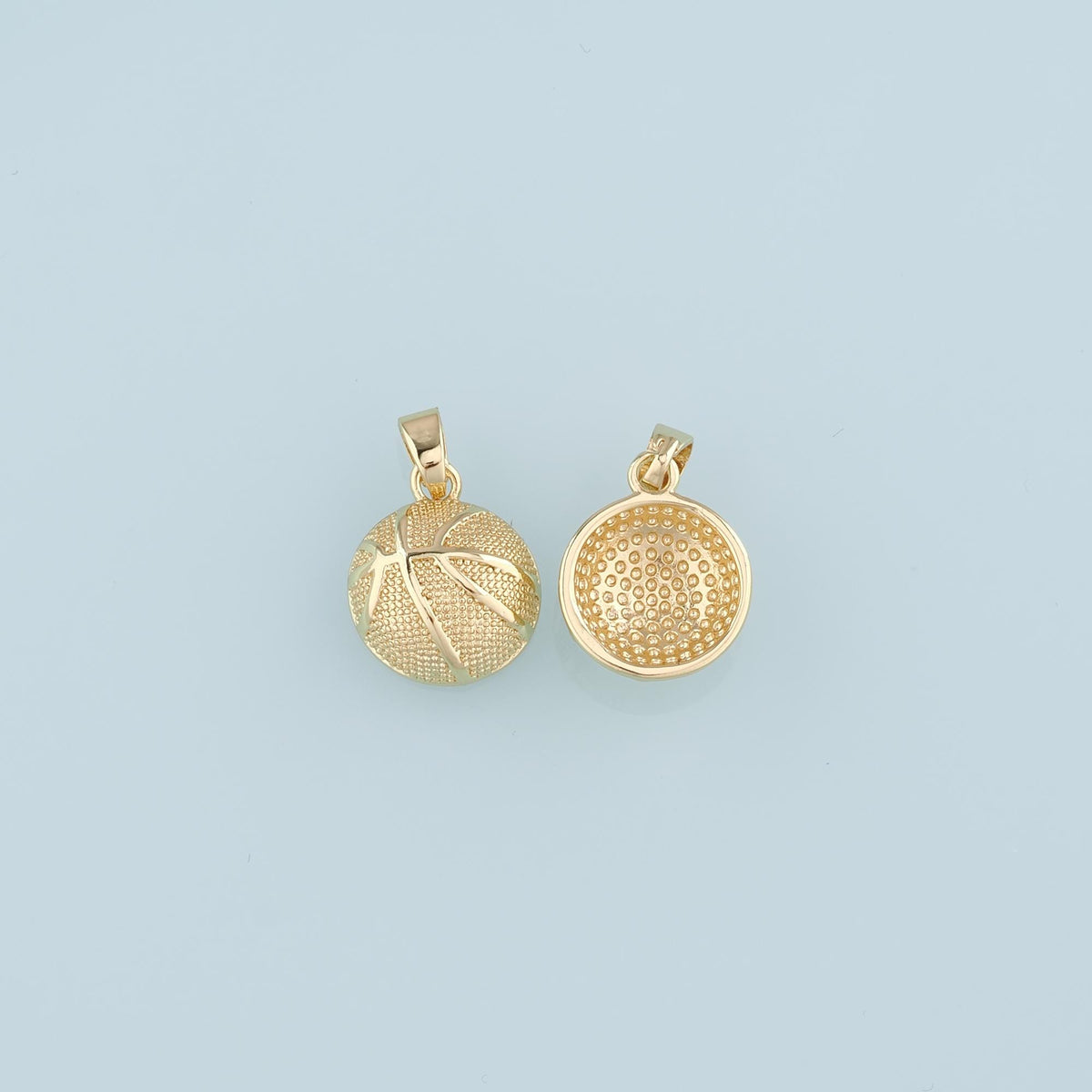 18K Gold Filled Basketball Pendant,Ball Charm Bracelet Necklace for DIY Jewelry Making Supply