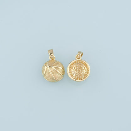 18K Gold Filled Basketball Pendant,Ball Charm Bracelet Necklace for DIY Jewelry Making Supply