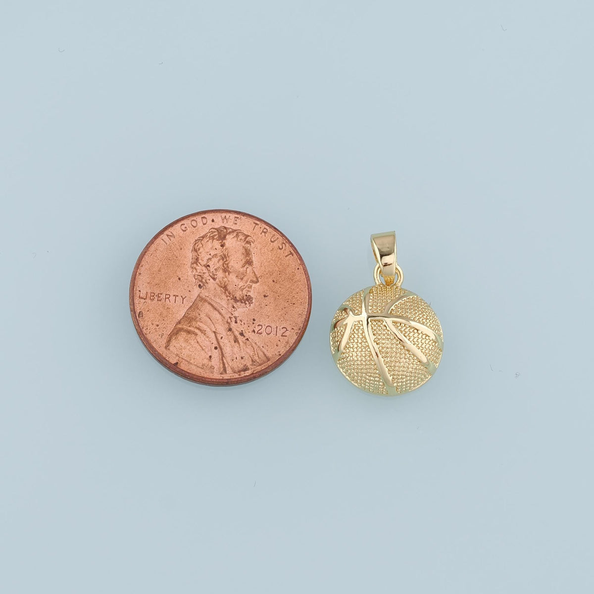 18K Gold Filled Basketball Pendant,Ball Charm Bracelet Necklace for DIY Jewelry Making Supply