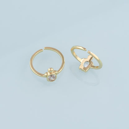 Gold Turtle Ring,18K Gold Filled CZ Micro Pave Turtle Ring,Classic Little Turtle jewelry