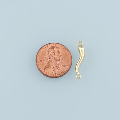 Gold Connector Charms,18K Gold Filled Horns Pendant,Horns Charm Bracelet Necklace for DIY Jewelry Making Supply
