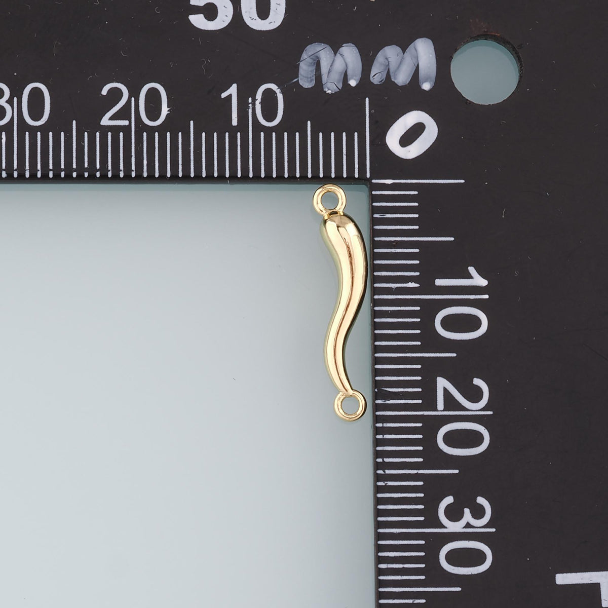 Gold Connector Charms,18K Gold Filled Horns Pendant,Horns Charm Bracelet Necklace for DIY Jewelry Making Supply