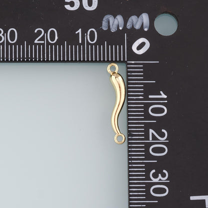 Gold Connector Charms,18K Gold Filled Horns Pendant,Horns Charm Bracelet Necklace for DIY Jewelry Making Supply