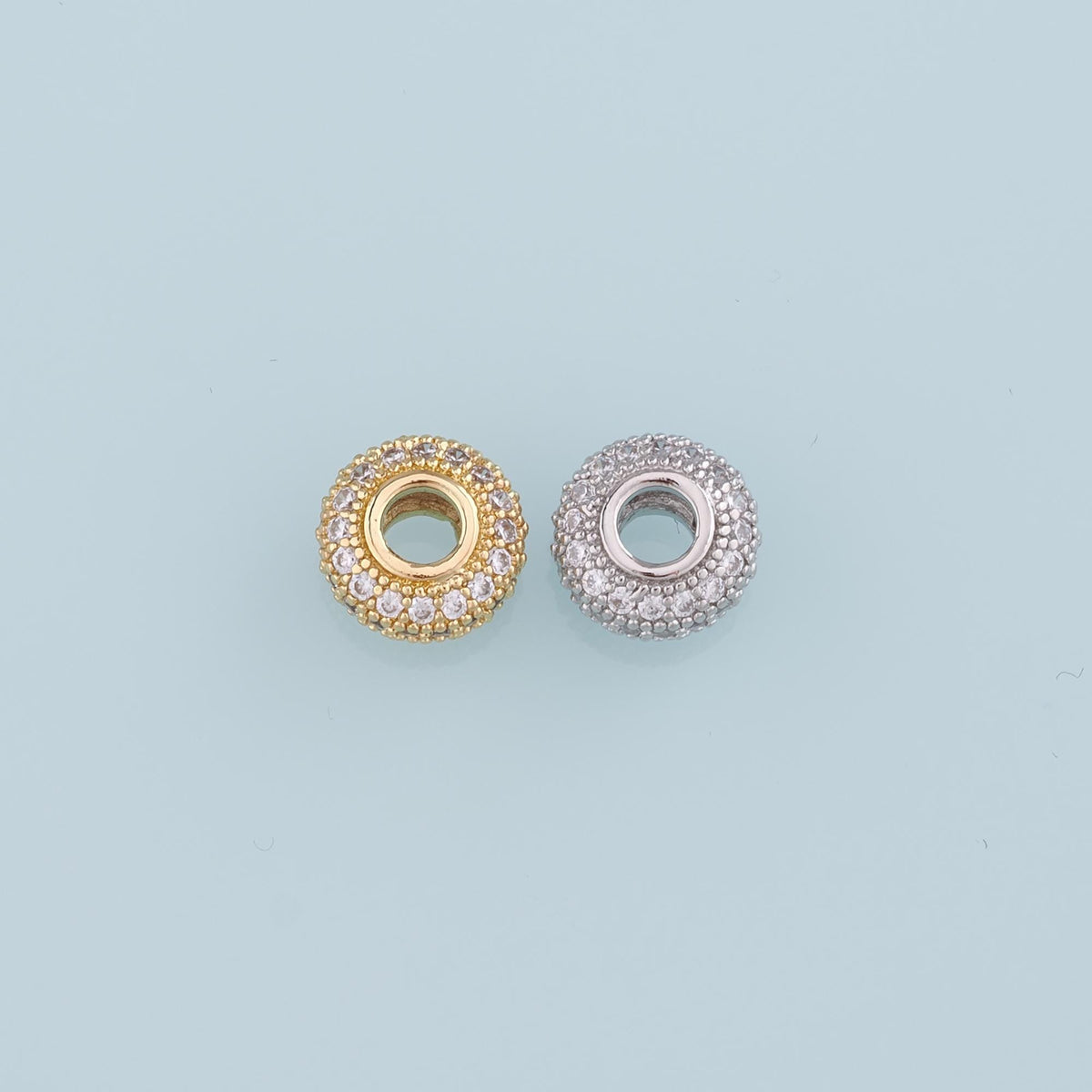 Gold Round Beads Charms,18K Gold Filled Round spacer beads Bracelet Necklace for DIY Jewelry Making Supply