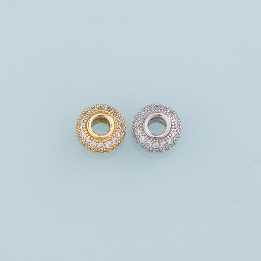 Gold Round Beads Charms,18K Gold Filled Round spacer beads Bracelet Necklace for DIY Jewelry Making Supply