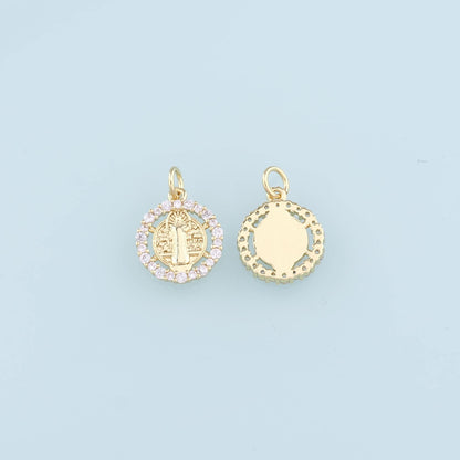 Gold Benedict Charm,18K Gold Filled Benedict Pendant,CZ Micro Pave Benedict Charm Bracelet Necklace for DIY Jewelry Making Su