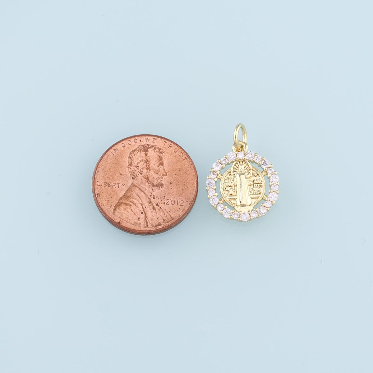 Gold Benedict Charm,18K Gold Filled Benedict Pendant,CZ Micro Pave Benedict Charm Bracelet Necklace for DIY Jewelry Making Su