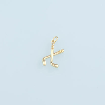 18K Gold Filled GolF Pendant,Golf Clubs Charm Bracelet Necklace for DIY Jewelry Making Supply