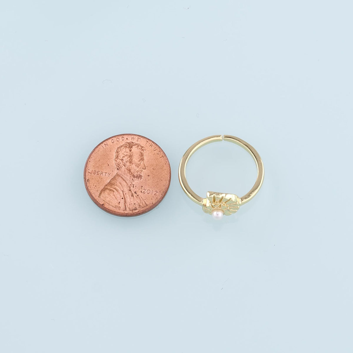 Gold Shell Ring,18K Gold Filled Pearl Conch Ring,Classic Little Shell jewelry