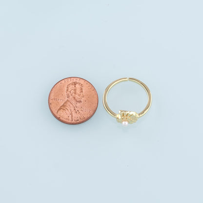Gold Shell Ring,18K Gold Filled Pearl Conch Ring,Classic Little Shell jewelry
