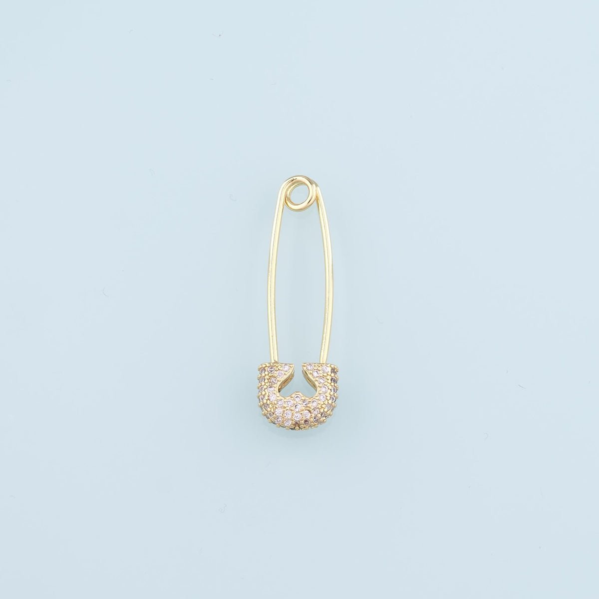 18K Gold Filled Heart CZ Charm Pendant for Jewelry Making
