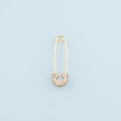 18K Gold Filled Heart CZ Charm Pendant for Jewelry Making