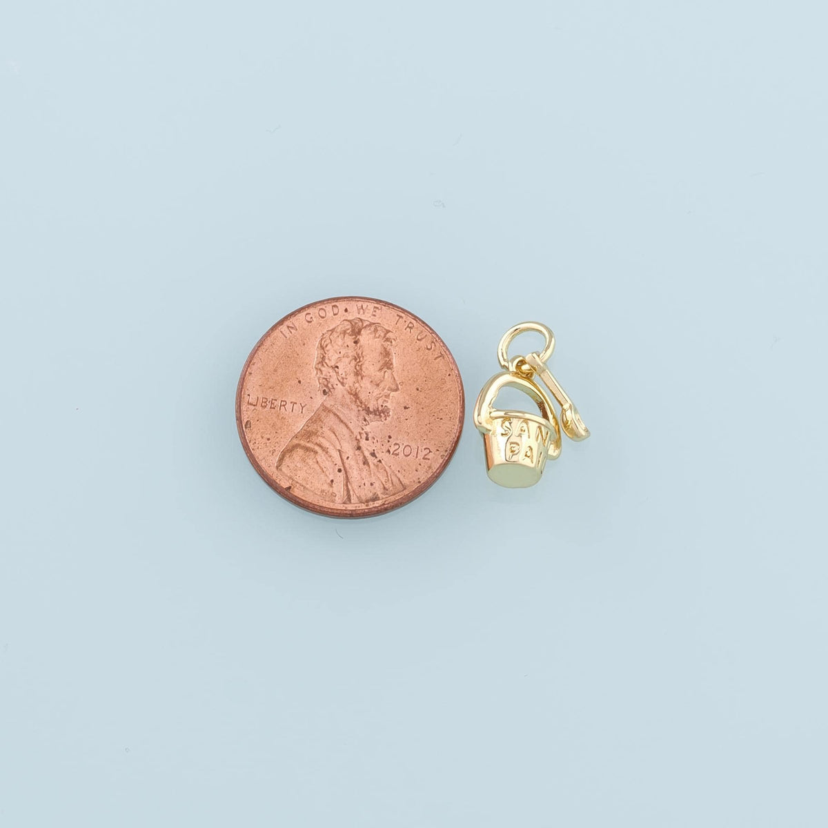 18K Gold Filled Bucket and spade Pendant,Shovel Charm Bracelet Necklace for DIY Jewelry Making Supply