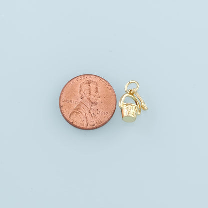 18K Gold Filled Bucket and spade Pendant,Shovel Charm Bracelet Necklace for DIY Jewelry Making Supply