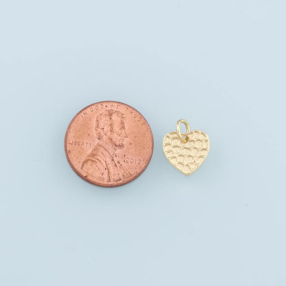 18K Gold Filled Heart Pendant,Heart Charm Bracelet Necklace for DIY Jewelry Making Supply