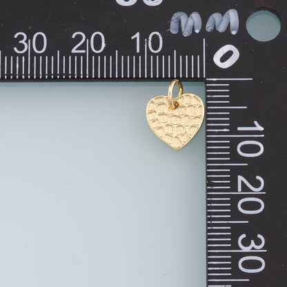18K Gold Filled Heart Pendant,Heart Charm Bracelet Necklace for DIY Jewelry Making Supply