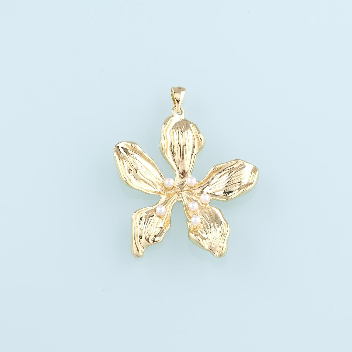 Gold Flower Charms,18K Gold Filled Flower Pendant,Flower Charm Bracelet Necklace for DIY Jewelry Making Supply