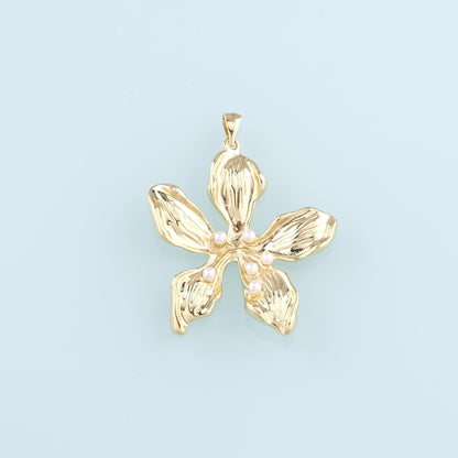 Gold Flower Charms,18K Gold Filled Flower Pendant,Flower Charm Bracelet Necklace for DIY Jewelry Making Supply