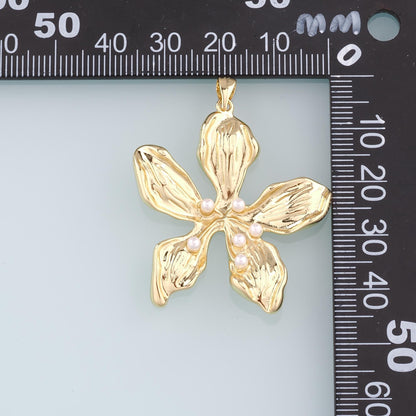 Gold Flower Charms,18K Gold Filled Flower Pendant,Flower Charm Bracelet Necklace for DIY Jewelry Making Supply