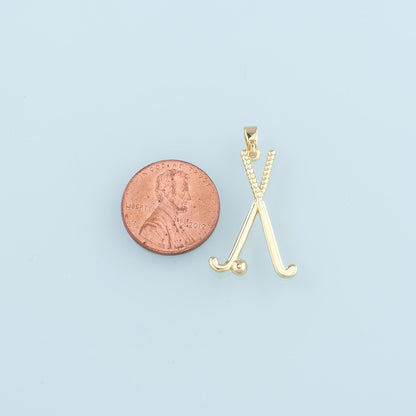 18K Gold Filled GolF Pendant,Golf Clubs Charm Bracelet Necklace for DIY Jewelry Making Supply